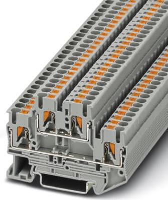 PHOENIX 3210567 PTTB 2.5 TERMINAL BLOCK 5.2MM DBL LVL #26-12 PUSH IN GREY