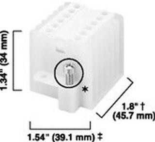 Product image for Block terminal 6-pole high-density screw wire clamp panel mount 12-30AWG 25A 600V