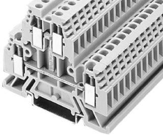 Product image for Block terminal IEC 2-circuit feed-through 4-connection 10-22AWG grey