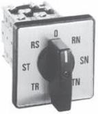 Product image for Switch control & load IEC base/DIN mount 1-pole 0-RN-SN-TN-TR-ST-RS 45..... voltmeter 12A