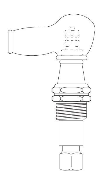 Product image for Probe fitting with rubber cap 250psi 1/2"thread