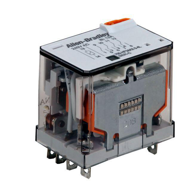 Product image for Relay square base general purpose blade LED 4PDT 10A 12VAC