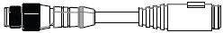 Product image for Patchcord DIN9/female to M12/male 8-pin 4.72"