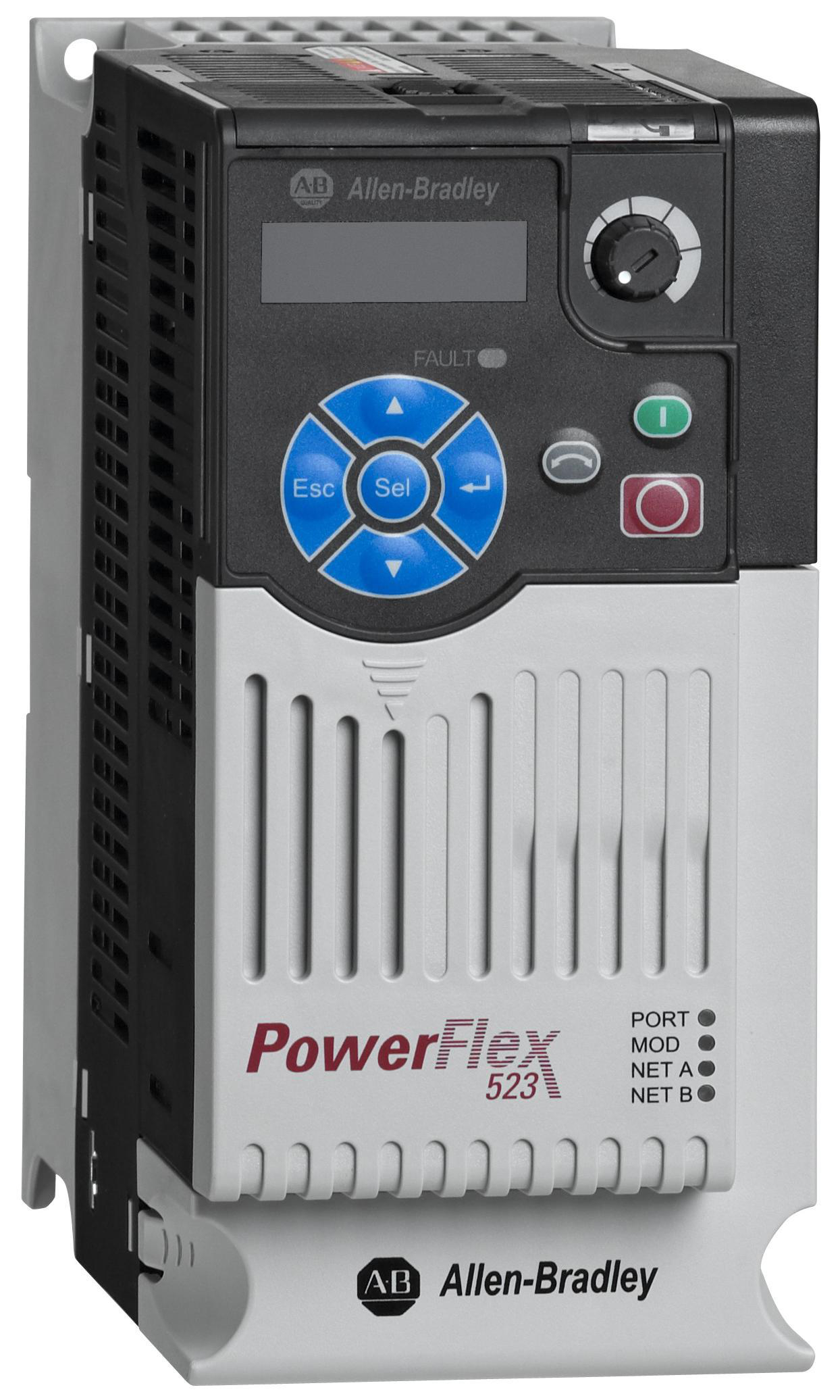 Product image for ABRA 25A-B017N104 DRIVE 4KW 17.5A POWERFLEX PF523 240VAC 3PH 5HP IP20 B FRAME 3PHASE