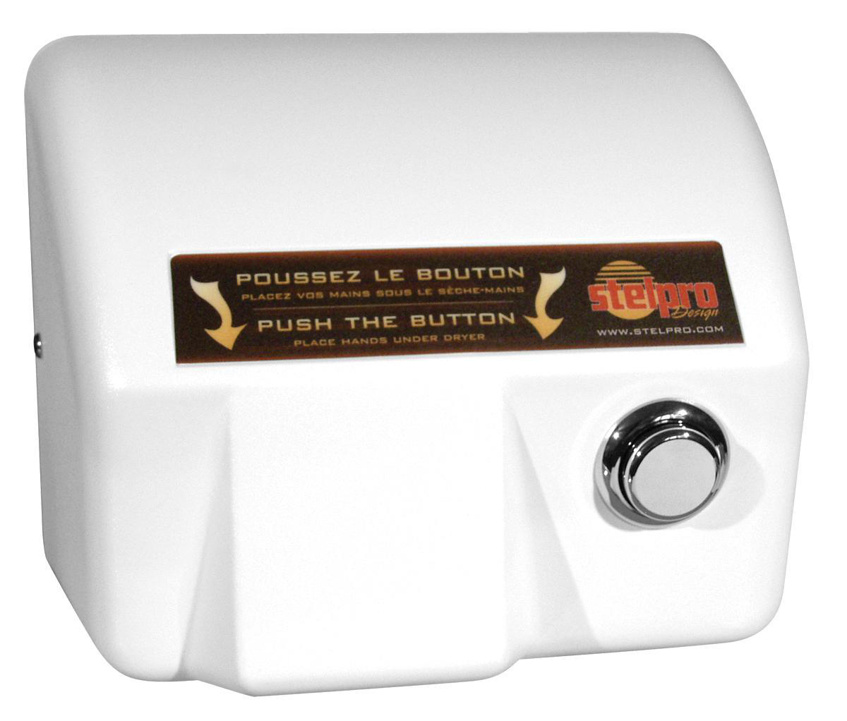 Product image for Hand dryer PUSHBUTTON 2000W 240V White lexan
