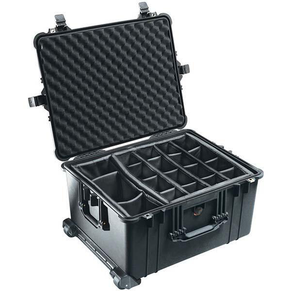Product image for Case w/foam and wheels black 24.76x19.57x13.9"