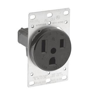 Product image for Receptacle straight flush 2P3W 125V 50A black