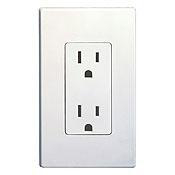 Product image for Receptacle dupx str thrmplst 2P3W 125V almond