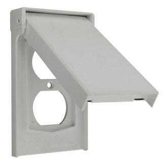 Product image for Wallplate receptacle duplex 1G vertical grey