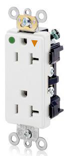 Product image for Receptacle duplex 2-pole isolated-ground 20A 125V white