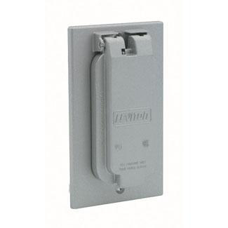 Product image for Cover weather-resistant vertical with lid 1-gang zinc grey