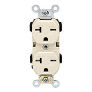 Product image for Receptacle straight duplex narrow body 2P 3W 250V 20AMP ivory