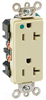 Product image for Receptacle 5-20R duplex iso hosp 2P 20A 125V ora