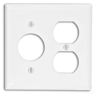 Product image for Wallplate combination 2G 1 duplex 1 single ivory