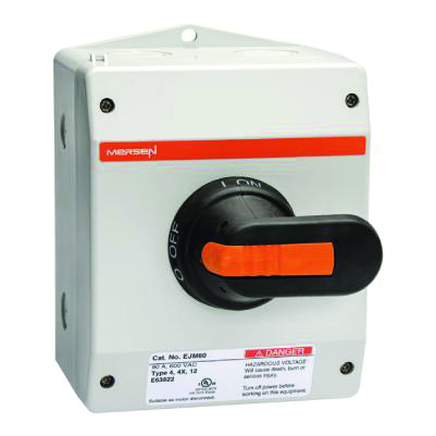Product image for MERSEN EJM30BS0 DISCONNECT 40A NEMA4X NON FUSED ENCLOSED UP TO 600VAC 3PH