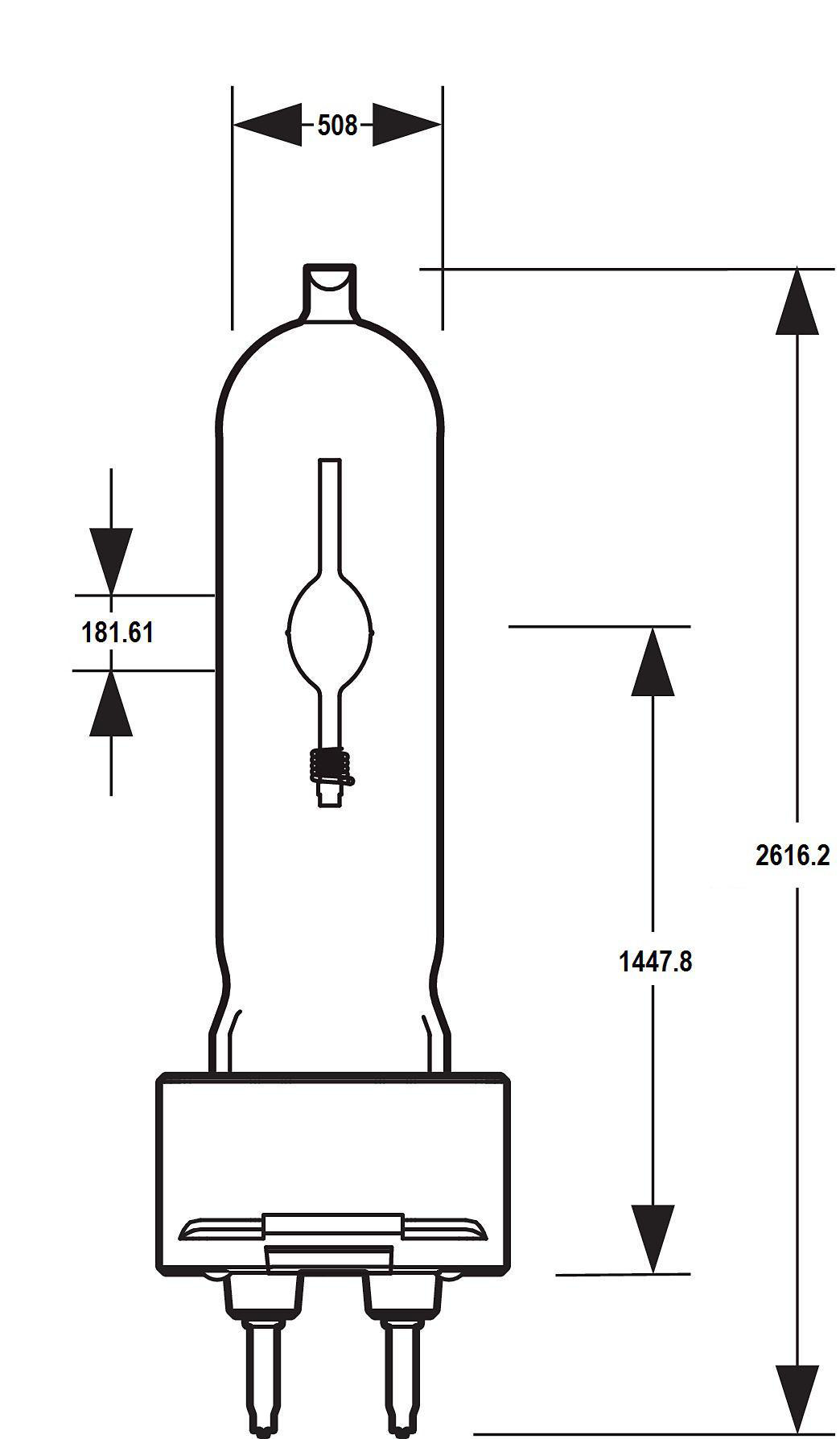 Product image for Lamp HID metal halide T6 70W G12 84V clear