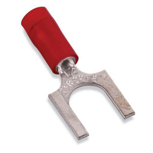 Product image for Terminal fork nylon 22-16AWG #6 red Sta-Kon