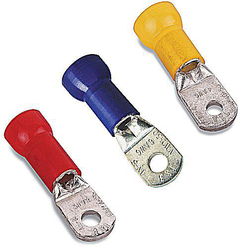 Product image for Terminal ring insulated nylon #1/0AN AWG 3/8" blue