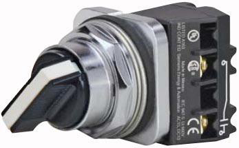 Product image for Switch selector 3-position short-lever spring return left & right B-cam white chrome