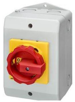 Product image for Switch EMERGENCY-STOP 25A 690V 9.5kW red/yellow 102x115x161mm