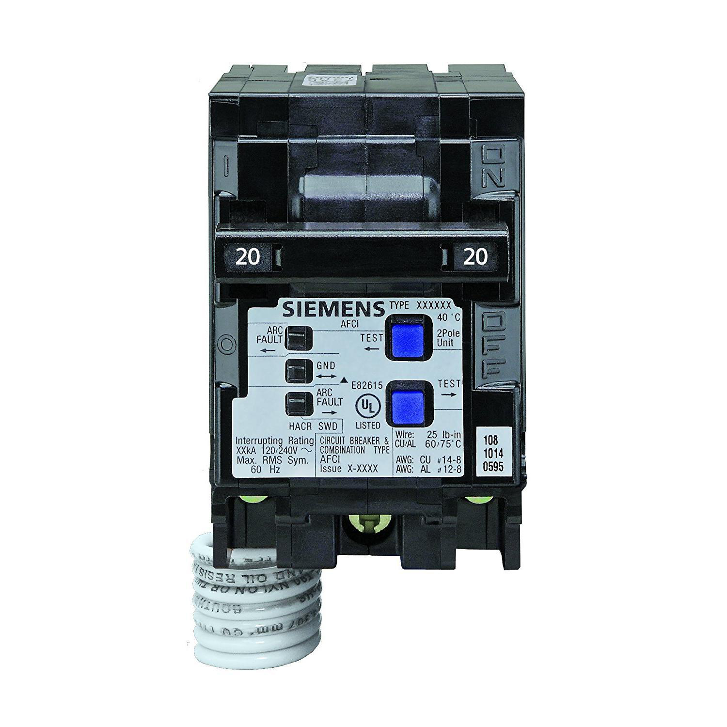 Product image for Circuit breaker 2-Pole 120VAC 20A 22kA