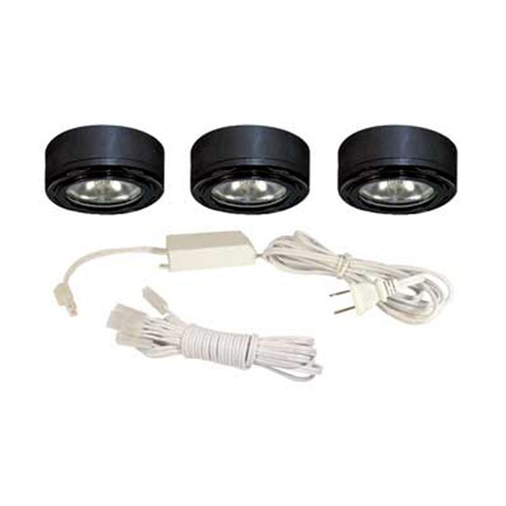 Product image for Puck LED kit x 3 x 20W 12V 2.625" black