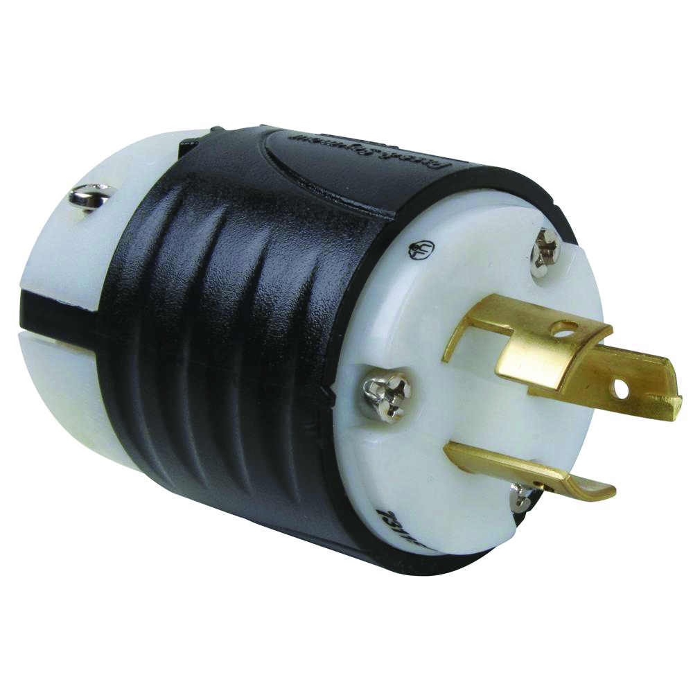 Product image for Plug 3-wire 20A 125/250V black & white