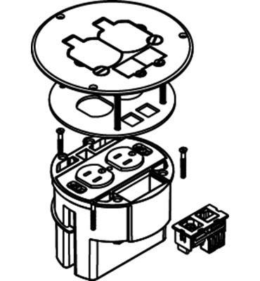 Product image for Kit box dual service brass cover 5-3/4x3-1/2"