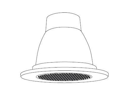 Product image for Reflector with flat shower lens 5in white