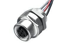 Product image for Receptacle 4-pole dual keyway straight female 22AWG 1/2"