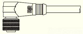 Product image for Cordset 5-pole single end 90.. female 22AWG 32.81'