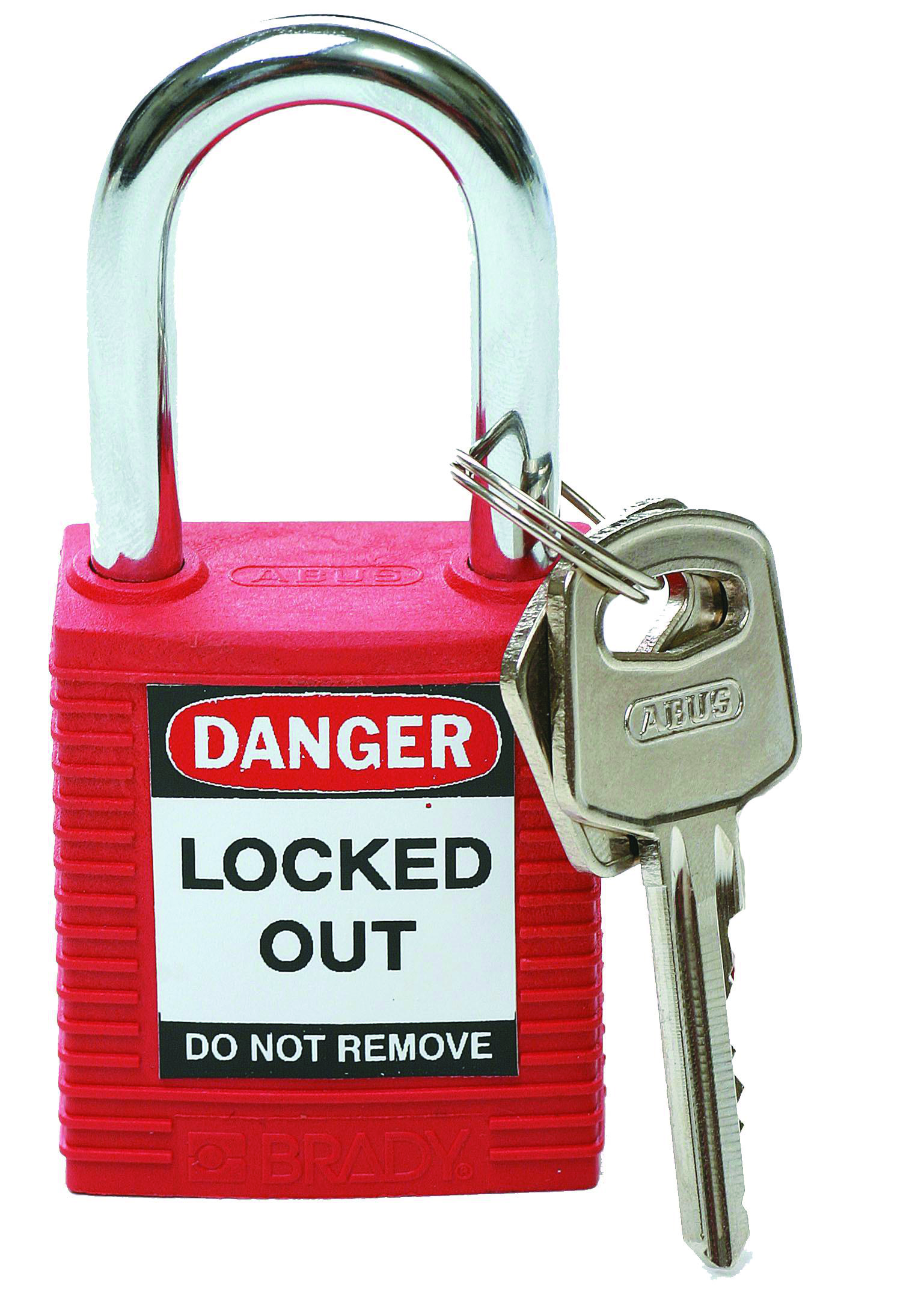 Product image for Padlock safety keyed alike plastic red 1-1/2"