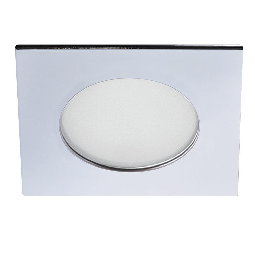 Product image for Shower trim low profile square chrome w/matte white painted reflector 3-1/2"