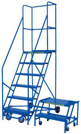 Product image for Ladder rolling 10 step steel 28in with rail