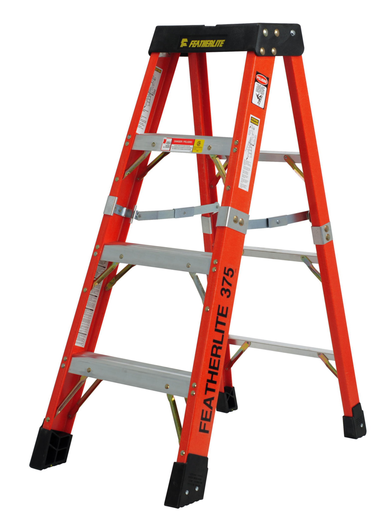 LOUISVILLE LADDER 6804-AA Step Ladder 375 lb Fiberglass with Aluminum ...