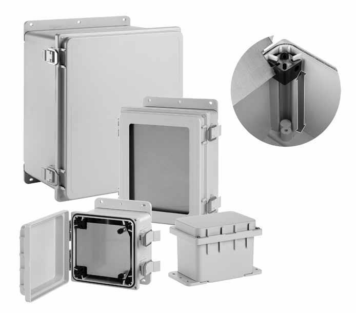Product image for NVENT_HOFFMAN A14128PHC ENCLOSURE 14X12X8 NEMA4X POLY SOLID CVR QR/SC