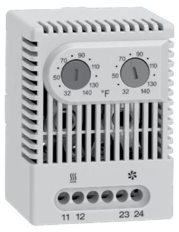 Product image for Thermostat dual plastic grey 2.64x1.97x1.81"