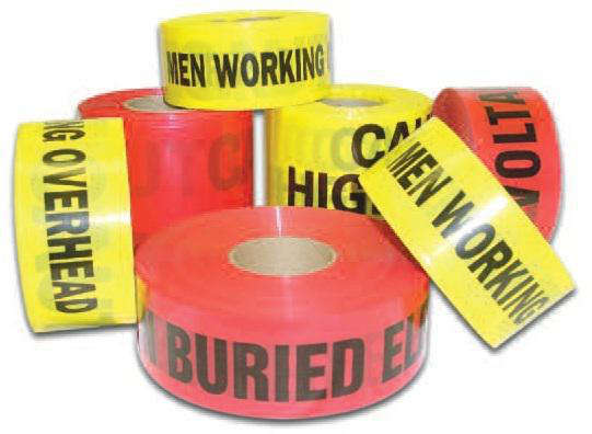 TECHSPAN BLT-627-3 TAPE 3" MARKING RED CAUTION ELECTRIC CABLE BURIED LINE BELOW 3" X 4.0ML 1000FT RED