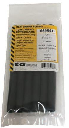 Product image for HT SHK DW [3:1 ADH-LINED] BK 3/8"ID x 6"L 6PK