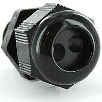 Product image for DOME CONN 1/2" NPT (PG16) PA, BLK MULTI HOLE GLAND 2X6MM