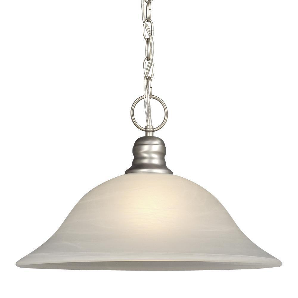 Product image for Fixture pendant INC 100W E26 marbled glass pewter 16x11"