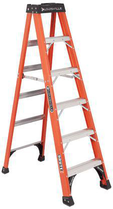 Product image for Ladder 10' step SHOX fiberglass 375lbs orange
