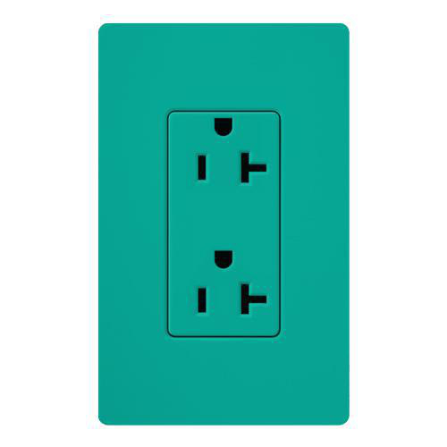 Product image for Receptacle tamper resistant 125V 20A turquoise