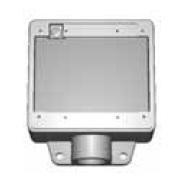 Product image for Conduit outlet box shallow 2gang malleable iron 1/2"