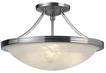 Product image for Fixture semi-flush mount alabaster glass 3-lights