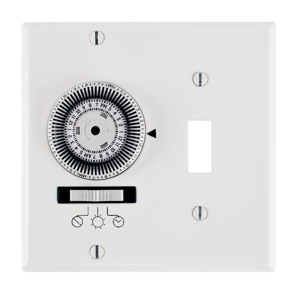 Product image for Timer in-wall 2-gang toggle SPST 1HP 20A 120VAC