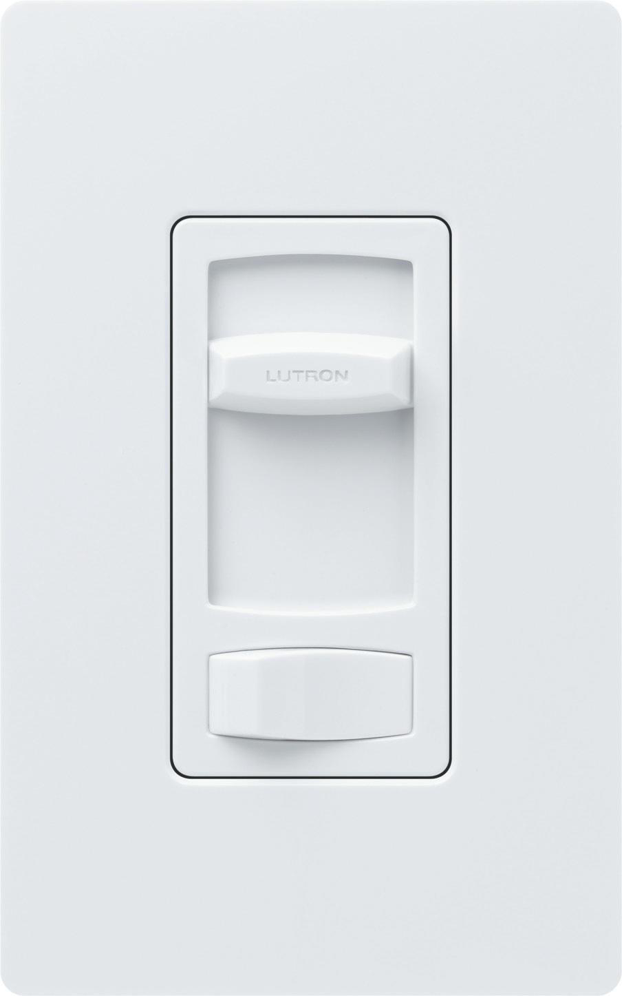Gradateur LED à réglages coulissants par Leviton en thermoplastique, blanc,  600 W, 120 V 06672-756