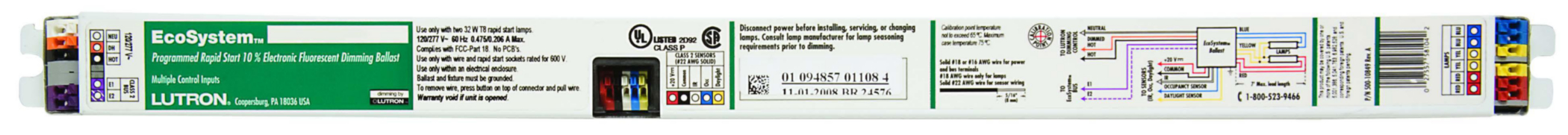 Product image for Ballast fluorescent T5 2x28W 277/240/120V dimmable
