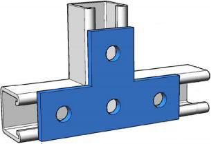 Product image for Plate tee 4-hole hot dip galvanized 5-3/8x3-1/2"