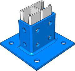 Product image for Base post hot-dip galvanized 6x6"